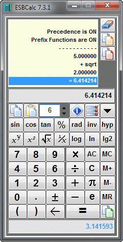 ESBCalc - Freeware Calculator screen shot