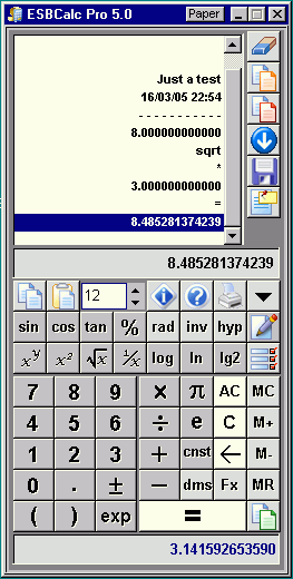 Screenshot of ESBCalc Pro