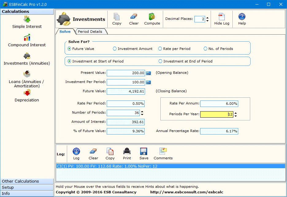 ESBFinCalc Pro screenshot