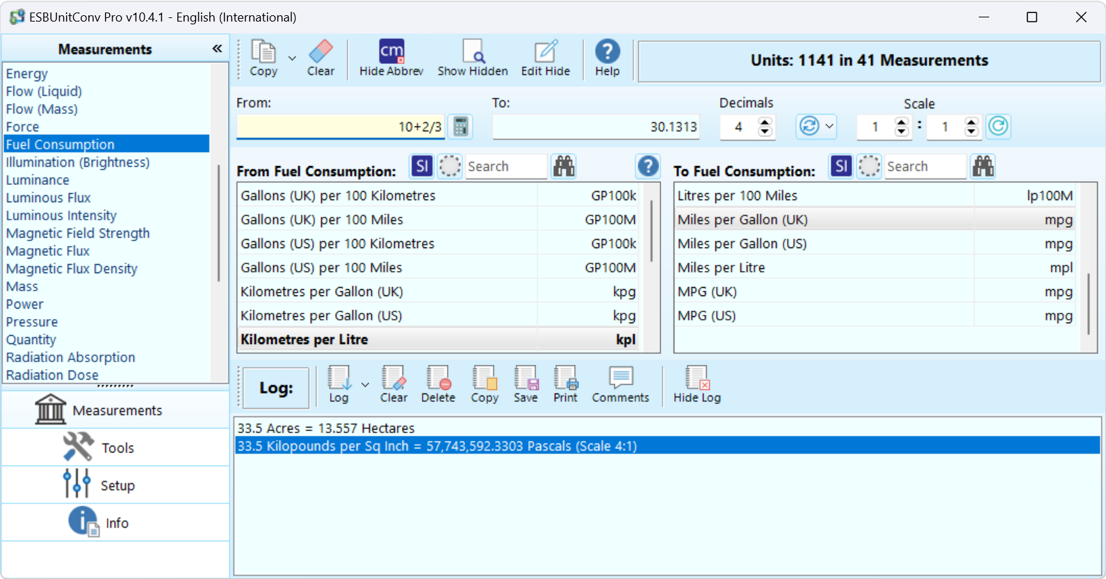 User friendly Windows Util to easily convert between 902 units of measurement.