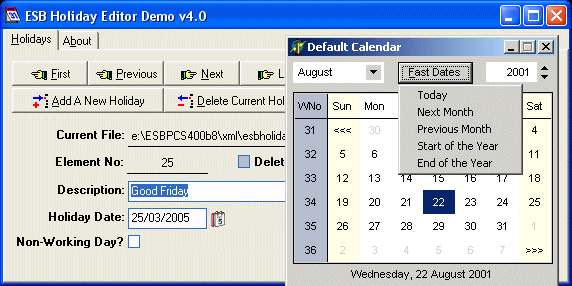 ESBPCS-Dates for VCL - Calendar and Date/Time Components.