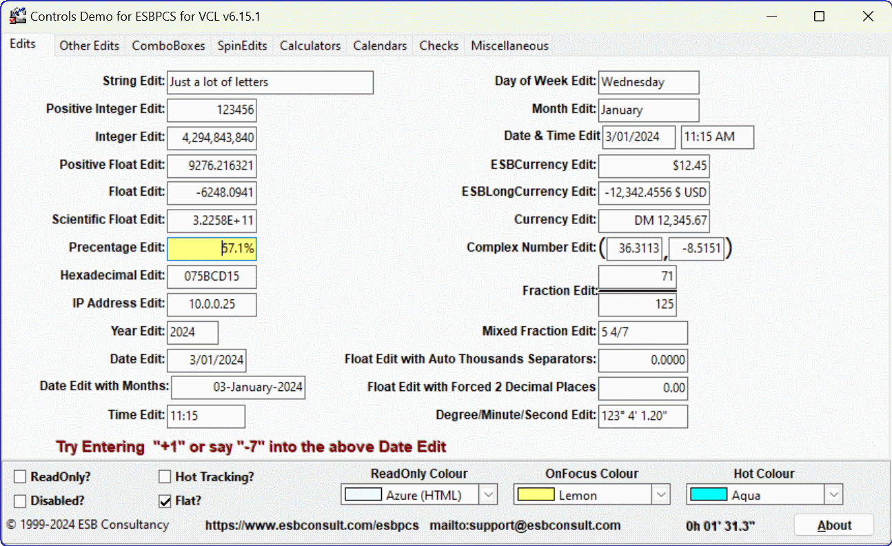 Delphi Components and Routines making Data Entry and Manipulation Easy