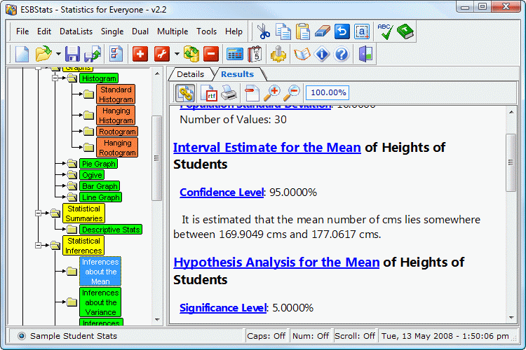 Easy to use Statistical Analysis and Inference for Windows