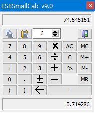 ESBSmallCalc Screen Shot under Windows 10